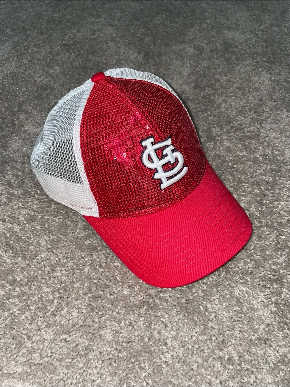 Women’s St. Louis Cardinals Red/White Dazzle/Sequin Adjustable Hat New Era
